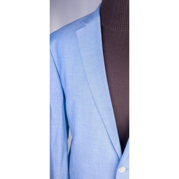 Lauren Ralph Lauren Sport Coat Jacket Blazer Blue Solid Sz 46L Cotton Two Button - Picture 5 of 13